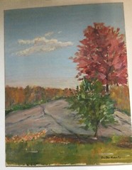 Bertha Roberts – Original Oil Vintage Autumn View – Maine