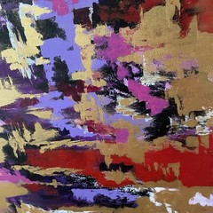 Acrylic art painting 24X 48 Inches original hand painted And Signed By Artist