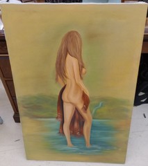 Original Oil Painting 24×36 Inches Female Nude Signed by Stella