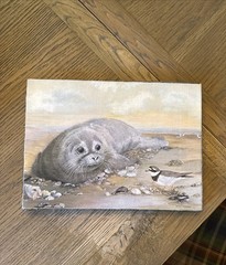 Giclees Print Of Oil Painting Coastal Beach Nautical 12 X 9 Wood & Canvas