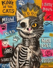 Faris Art-Nine Lives-11×14 Neo Expressionism Original Artwork on Canvas