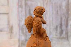 Amazing Sitting Cupid – Cast Iron Angel Statue – Angel Rustical Sculpture – Gift