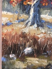 Original Framed Oil Painting 6×4 Inch Autumn Landscape Tree Nature Gift Handmade