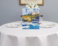 Stunning Oil Painting. Original. Signed. Sunset Cliffs San Diego View. Handmade.