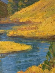 Paul Kauvar Smith Signed Painting Fawn Creek Oil On Board Colorado Artist