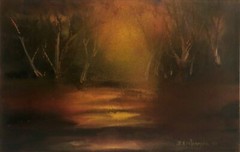 Late 20th C Landscape Watercolor Annamaria Zettlemoyer (1925-2012), Studio Z