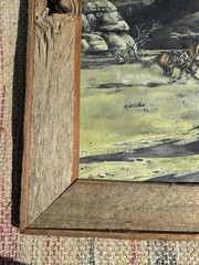 Original Sharyn Perinar Western Oil Painting with Incredible Custom Wood Frame