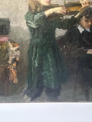 ANTIQUE RUSSIAN PAINTING IMPRESSIONIST MASTER LARGE EXHIBITED MUSICIAN MAKAROV
