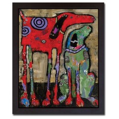 Black Floater-Framed Wait and Stay by Foster Canvas Giclee Art (18 in x 14 in)