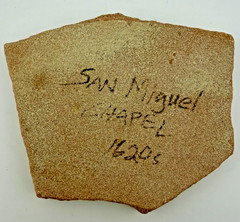 San Miguel Chapel Hand Painted Stone Church Plaque Signed A Luna with Stand