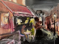 SAMATOWIC Cafe 11×14 Abstract Expressionism Handmade Signed Original Art 333