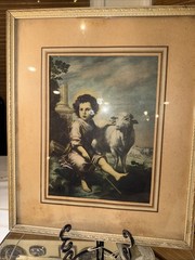 VTG Painting The Good Shepherd Bartolome Esteban Murillo Boy Jesus Lamb Copy