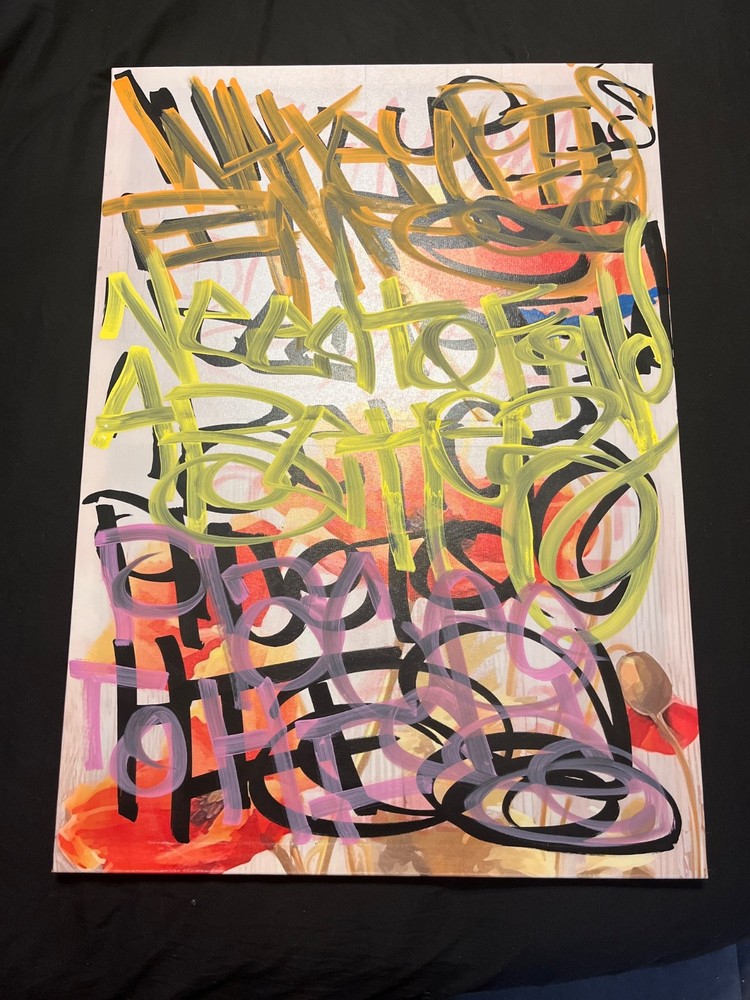 graffiti canvas art original 27.5in x 19.5in I am the artist