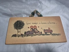 Raggedy Ann & Andy Hand Painted Folk Art Plaqued 2002 Signed By Artist