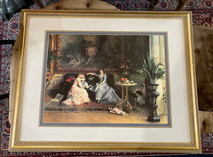 „The Afternoon Visit“ by Gustave Léonhard De Jonghe – 32″ x 26″ Gold Gilt Frame,