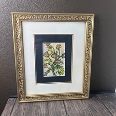 Original Watercolor Josephine Mahaffey Texas Fort Worth Framed 12×14 4857