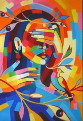 Original Oil Painting Woman Figure Emotional Figurative Art Hand Painted Canvas