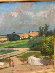 Georges Andre Klein (French 1901-1992) Portuguese Village with Church O/C Signed