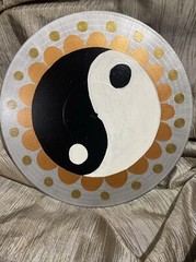 Hand painted Vinyl Record. One-of-a-kind. Yin Yang