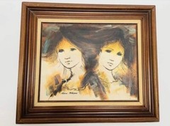 Vintage MCM “Ladies are Twins” 1970’s Oil on Canvas Painting by Kevin McAlpin