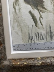 Vintage Hyacinthe Kuller Oil Painting Mother & Child Gold Leaf Frame 1966