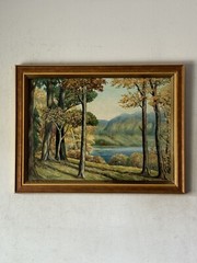 ALFONS BAUMGART ANTIQUE MINNESOTA PLEIN AIR LANDSCAPE OIL PAINTING OLD 1930s