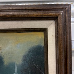 Original Oil Painting by Lloyd Garrison Winter Village Signed