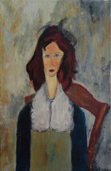 Rare fine unique portrait painting, signed Amedeo Modigliani, w COA