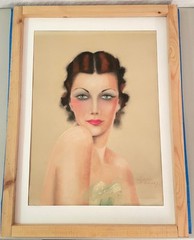 1930s ORIGINAL ILLUSTRATION ART FOR PERFUME AD 17″ X 21″ SIGNED HARRY K BAILEY