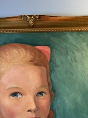 Portrait of A Young Woman 21 1/2 x 17 Oil On Canvas Signed by Steven’s 1965 VG