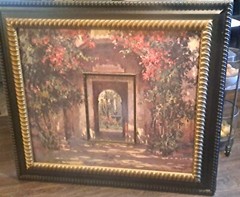 Cyrus Afsary „Flowered Doorway“ Vintage Giclee Painting 54″x47″ Artist Signed…