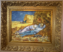 Noon Rest from Work framed VAN GOGH repro hand-painted oil on canvas BEAUTIFUL!