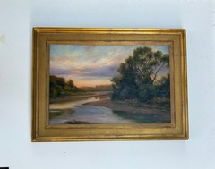 Oil Painting Montana Or Wyoming Landscape By Dennis Boyd Big Sky River Stream