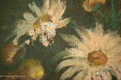 Charming Mid Century Impressionist Oil Painting of White Daisies Walter Baldwin