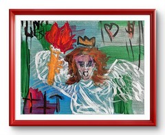 Lady Liberty Justice Truth 11 X 14″ Neo Impressionist Acrylic Art Canvas