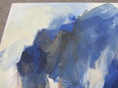 Signed abstract color field painting study 16×20 Schafer Jenni? 2015