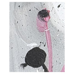Contemporary Abstraction 14×11 Red, Black & White Monochrome Hand Painted Canvas