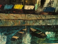 Listed Artist Oil on Canvas Cityscape Ferenc Janossy (1926-1982) Great Frame