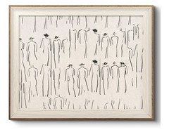 Minimalist Abstract Line Art Framed Wall Art | 12×16 Modern Sketch Canvas Print