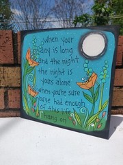 REM Everybody Hurts Song Lyric Painting on 10 x 10″ wood panel, R.E.M. band