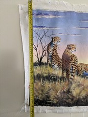 Oil Painting of Cheetahs on African Landscape 20×30 Vivid Colors Wild Animal