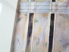 1990 Abstract Architectural Geometric Watercolor Modernist Framed Art