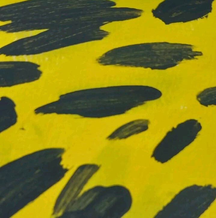 G.A.Titan Acrylic Painting IMPRESSIONISM Abstract Yellow Black Artwork Modern