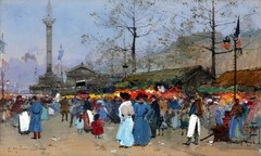 Painter Belle Epoque, Paris Painting by Eugene Galien Laloue Reproduction