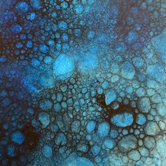 Original Fine Art Abstract Blue Red Orange Watercolor Painting Unframed 5×7