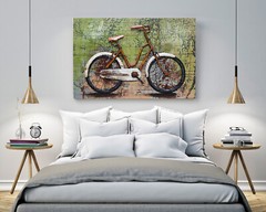 Metal Bike 3D Artwork Vintage Style Wall Mount for Garage or Home Decor Artwork