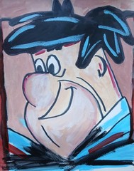 Expressionism/Abstract11x14 Fred Flintstone Signed Colorful Street Art Painting