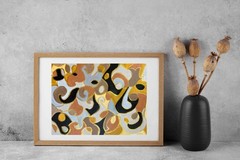 Painting Original Abstract Colorful Art Matted 11×14 Modern Acrylic Jimarieart