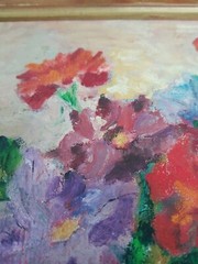 Oil Painting IMPRESSIONISM Contemporary Still Life FLOWERS 18×15″ Artist Signed