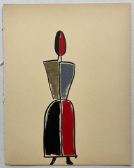 Original Geometric Abstract Figural Painting Minimalist Modernist Figure Art